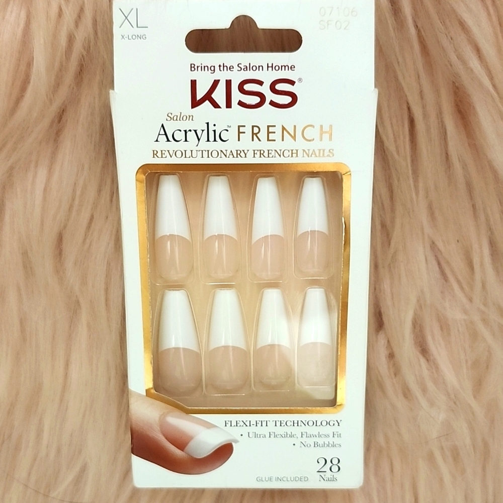 Brand New KISS ACRYLIC FRENCH False Nails-XL